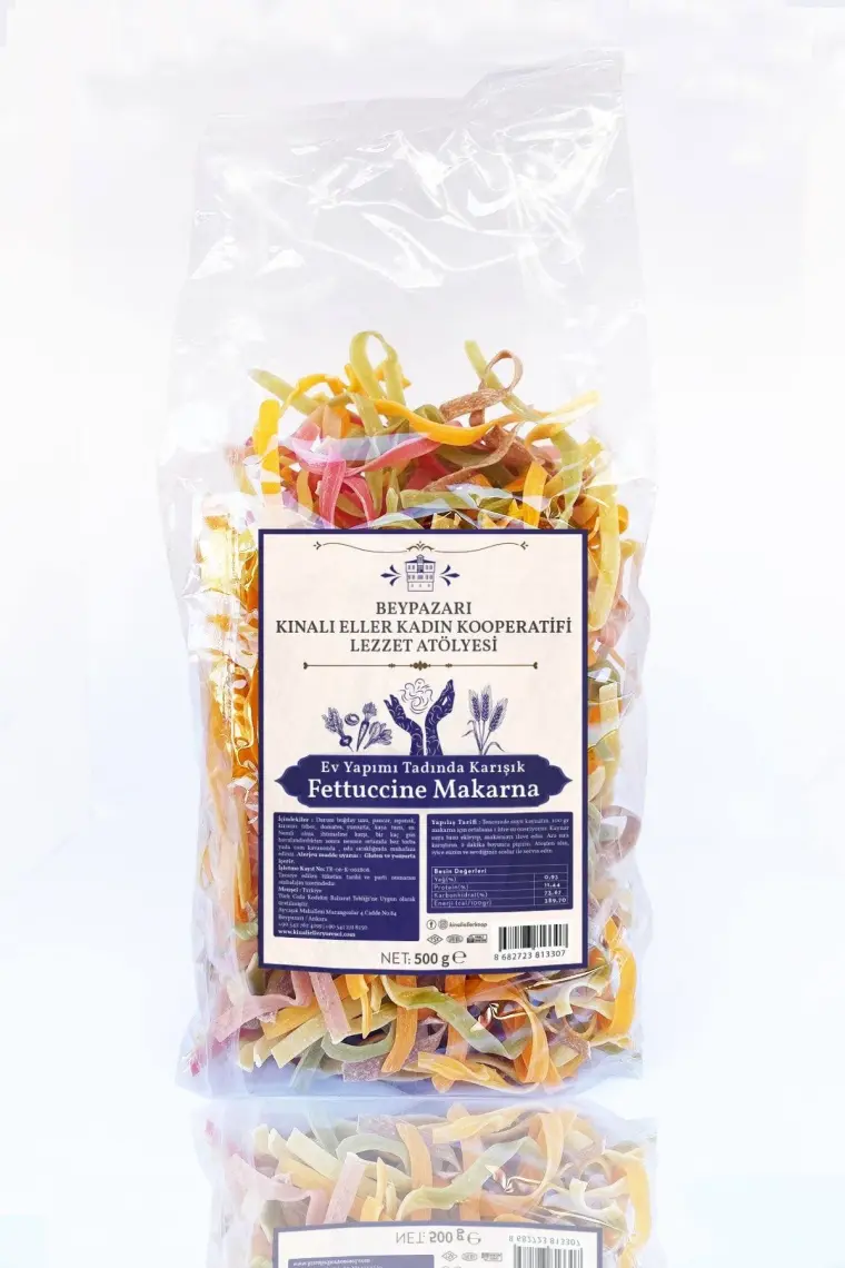 Kınalı Eller Kadın Kooperatifi Beypazarı Ev Usulü Karışık Sebzeli Fettucine Makarna 500 gr