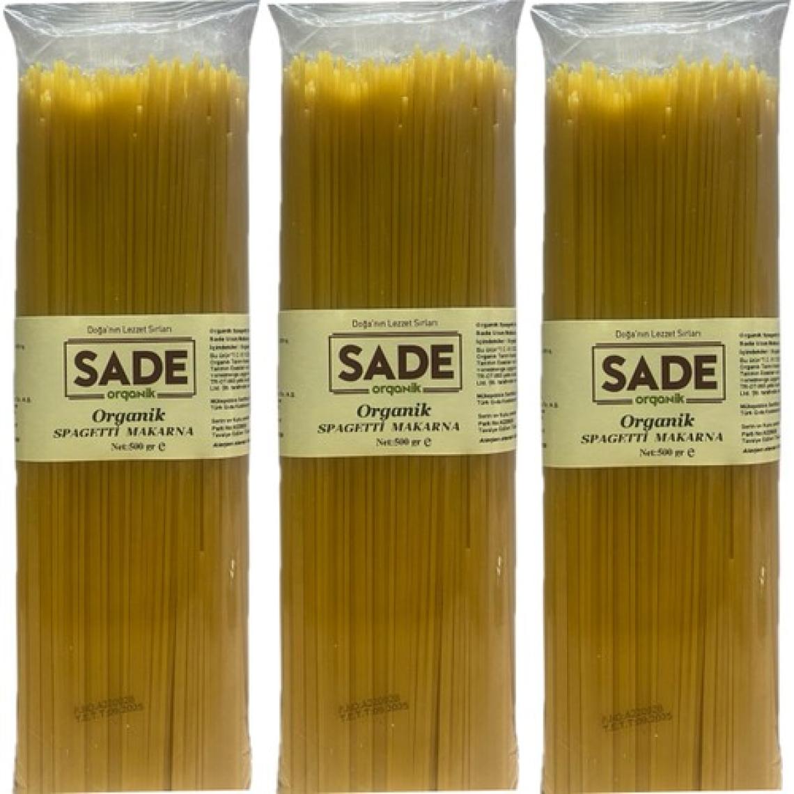 Sade gurme Sade Organik Spagetti Makarna 500 gr 3 Lü Paket