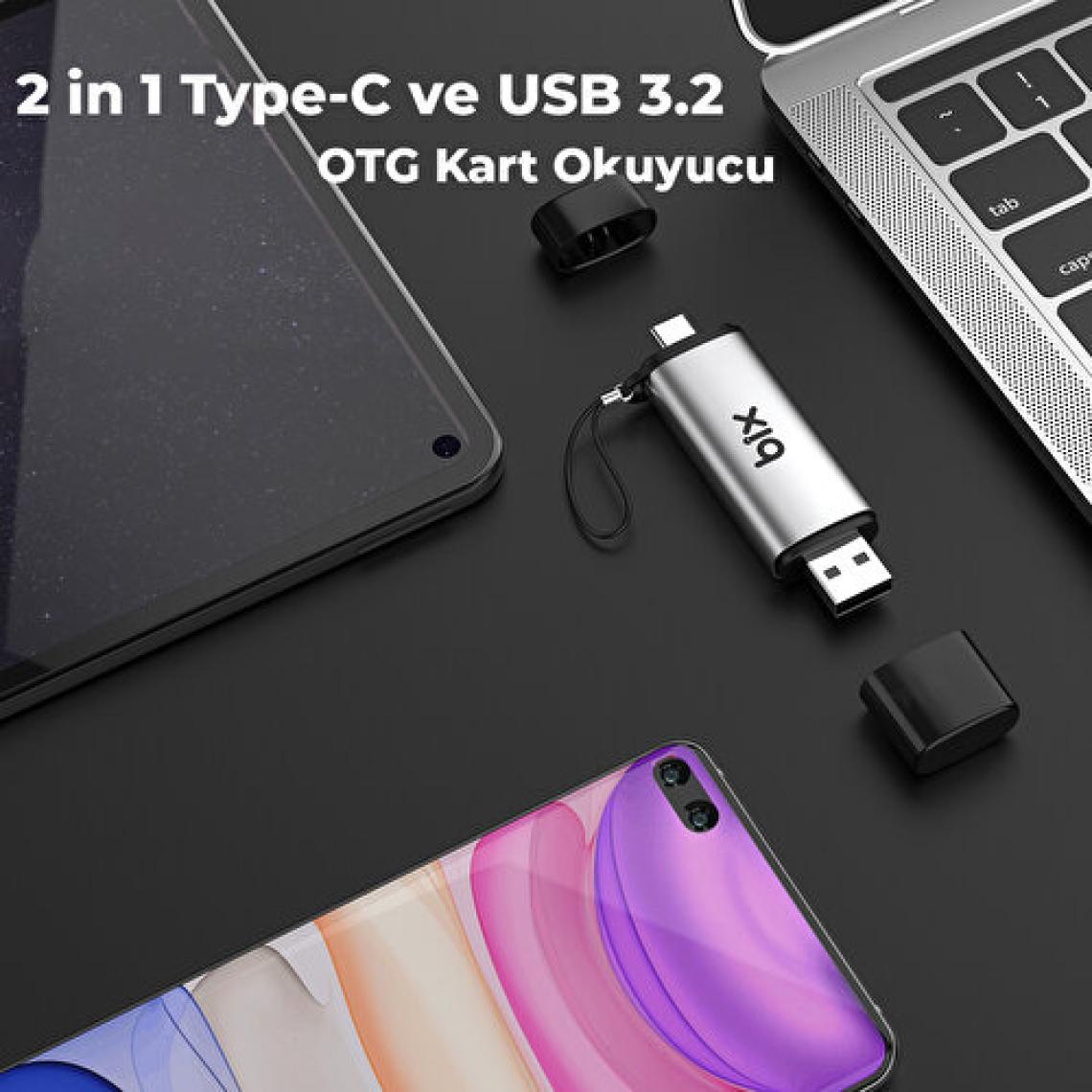 Bix Adp-11 Type-C / USB 3.2 Otg Kart Okuyucu