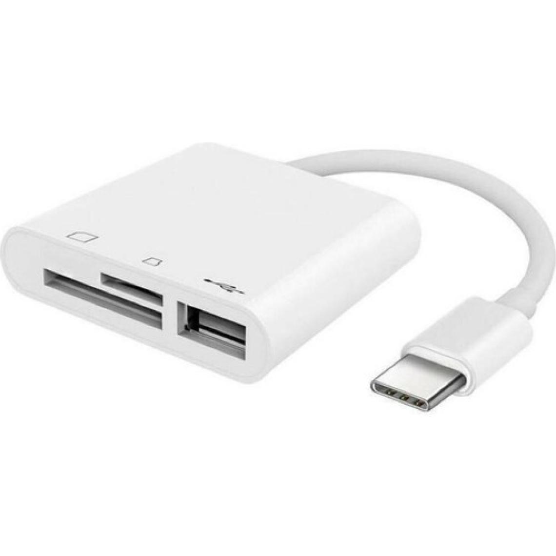Alfais 5232 USB Type C To Sd Microsd Tf Kart Okuyucu USB 3in1 Çevirici Dönüştürücü Adaptör