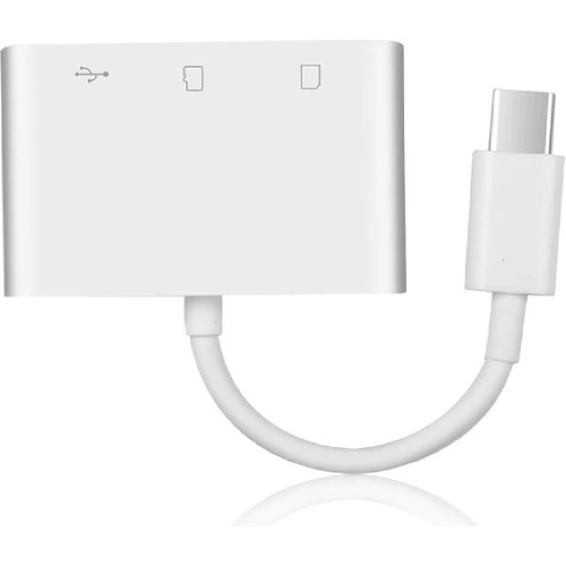Alfais 5232 USB Type C To Sd Microsd Tf Kart Okuyucu USB 3in1 Çevirici Dönüştürücü Adaptör