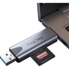 VegGieg Type-C ve USB 2.0 Sd-Microsd Tf Kart Okuyucu