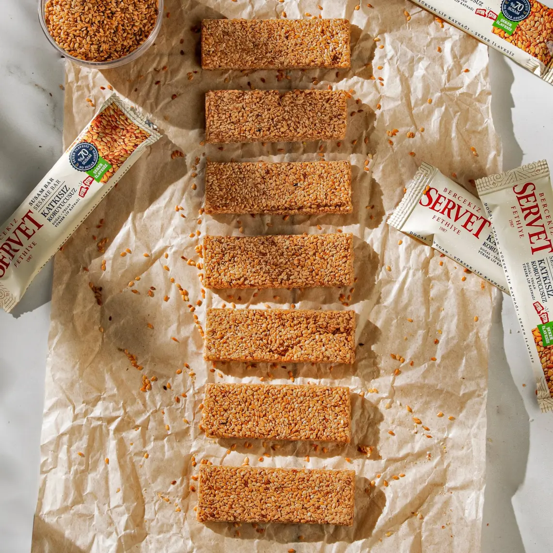 Şeker İlavesiz Susam Krokan Bar 120 gr (6 x 20 gr)