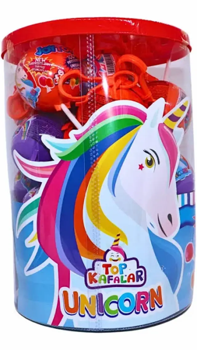 Tayaş Bonart Unicorn Top Kafalar Lolipop Candy  11 gr x 24 Adet