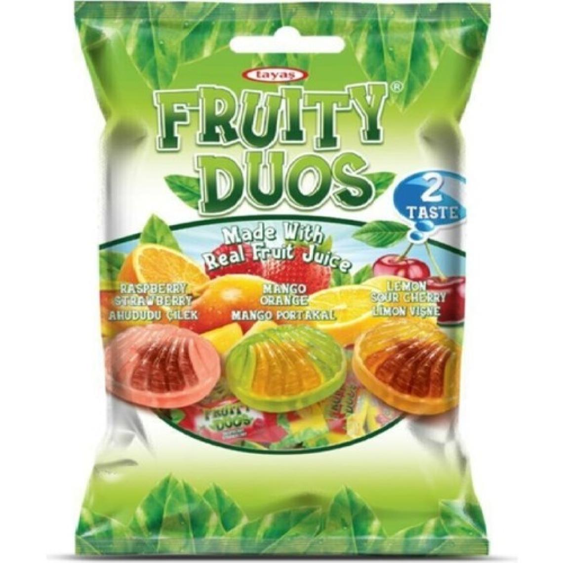 Tayaş Fruity Duos Çift Lezzetli Dolgulu Sert Şeker 350 gr