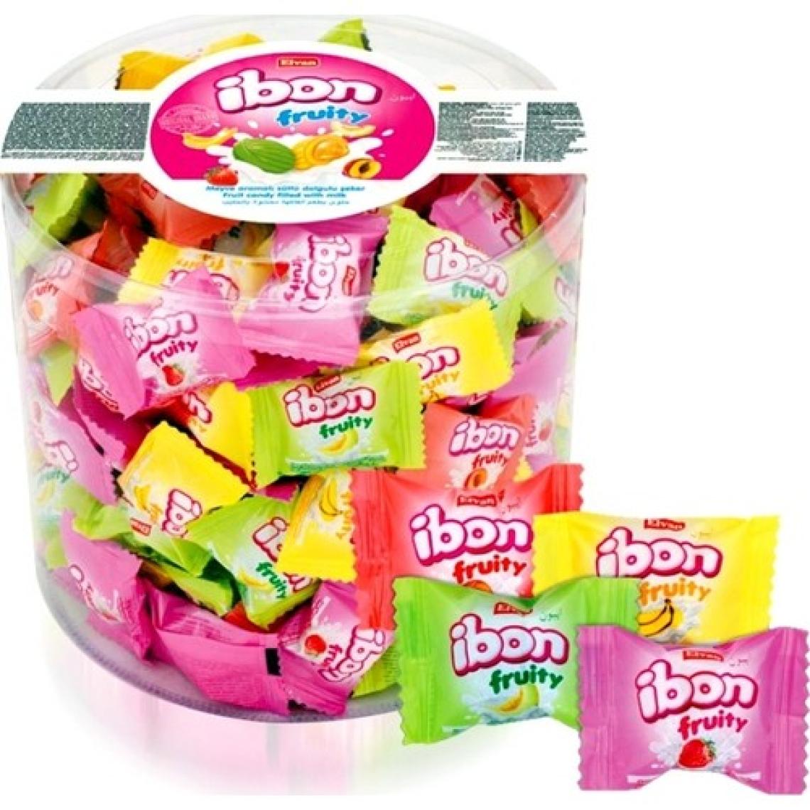 Elvan Ibon Sütlü Meyveli Şeker 1000 Gr. Silindir (1 Kutu)