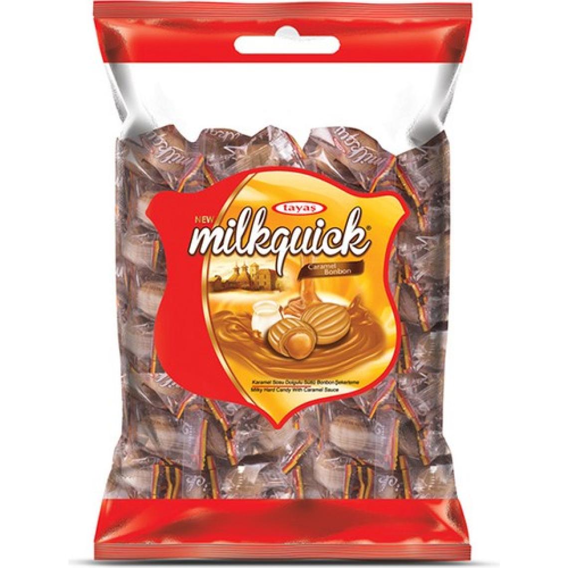 Tayaş Milkquick Karamel Sosu Dolgulu Sütlü Bonbon Sert Şeker 1 kg Poşet