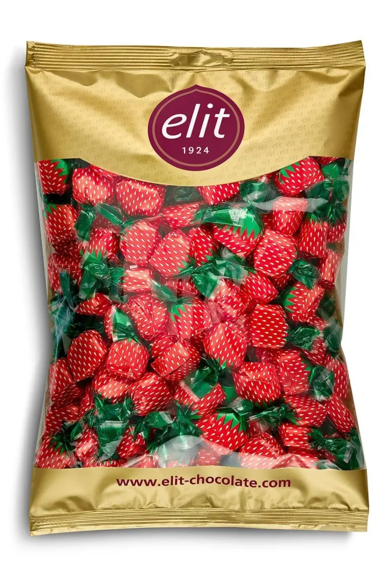 Elit Çilek Dolgulu Bonbon Şeker 1kg Glutensiz