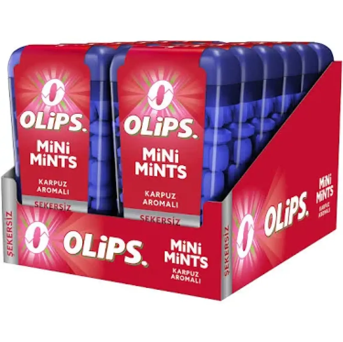 Olips Mini Mints Şekersiz Karpuz Aromalı Şekerleme 12,5 gr - 12 Adet