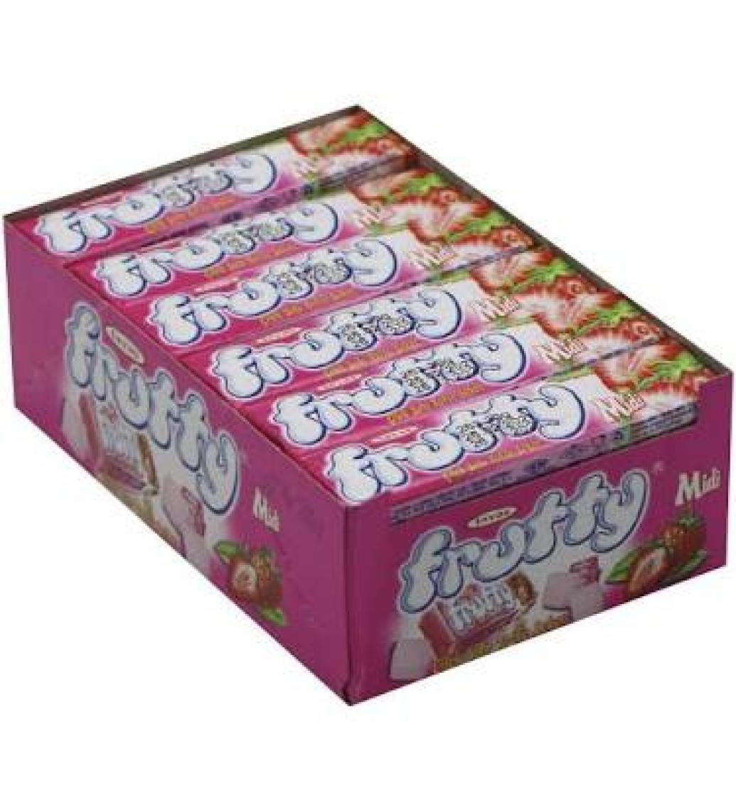 Tayaş Frutty Midi Çilekli Yumuşak Şeker 20 Gr X 24 Adet Kutulu