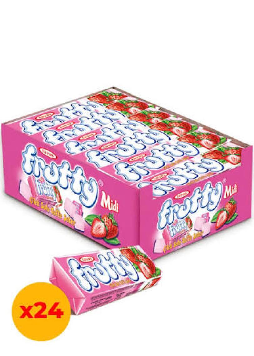 Tayaş Frutty Midi Çilekli Yumuşak Şeker 20 Gr X 24 Adet Kutulu