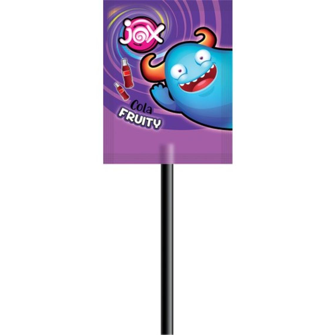 Jox Yassı Fruity - Çilek, Kola, Şeftali, Elma Aromalı Yassı Lolipop Şekerleme (8 gr x 120 Adet)
