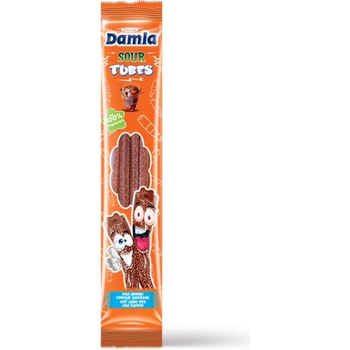 Tayaş Damla Sour Tubes Licorice Kolalı Jel Şeker Poşet 30 gr x 24 Adet Kutulu