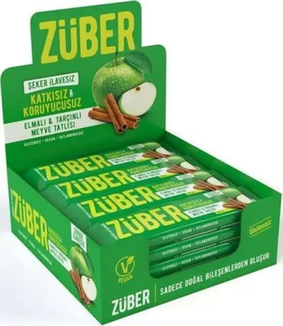 Züber Elmalı ve Tarçınlı Meyve Bar 40gr  X 12 Adet