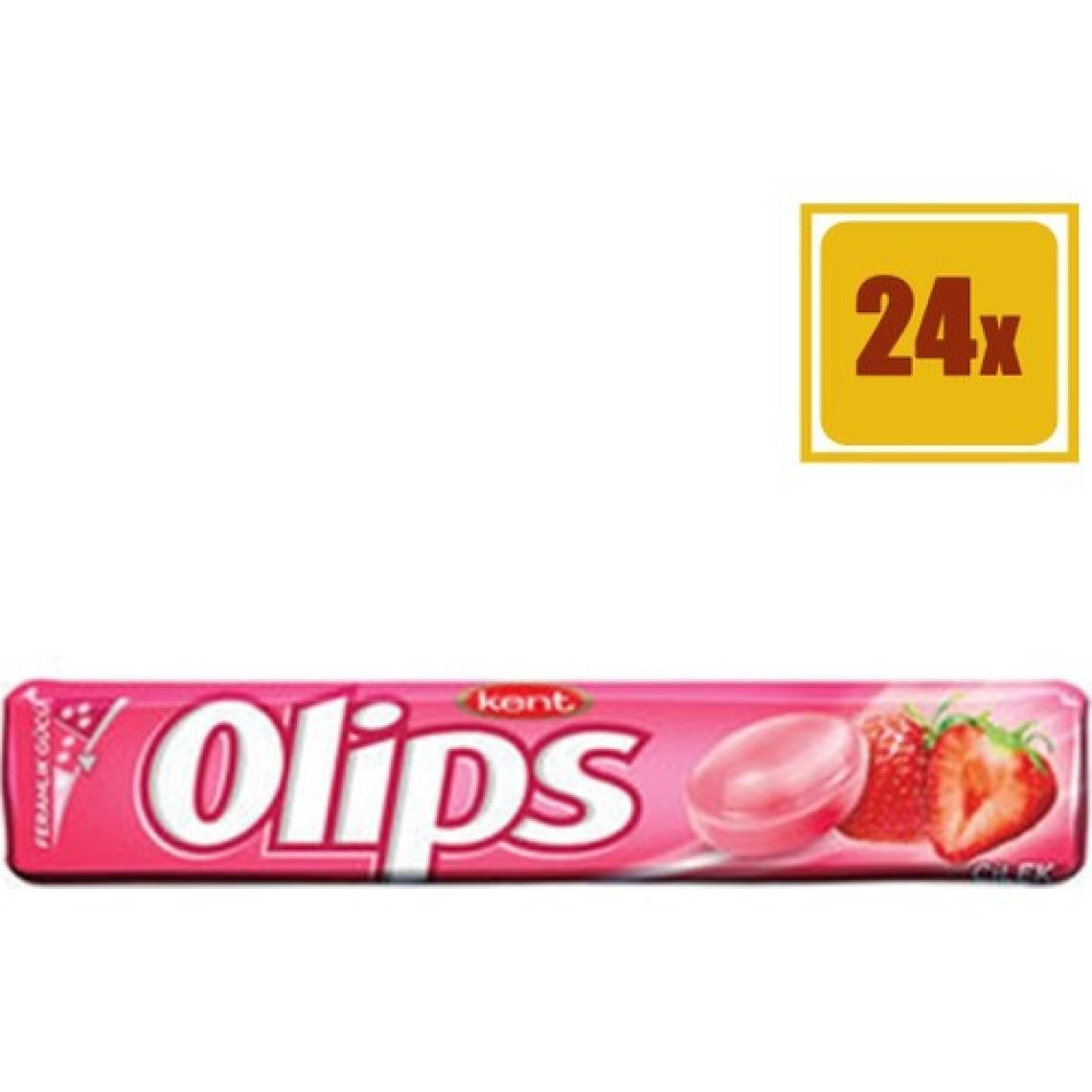 Kent Olips Çilek Stick 28 gr Şeker 24'lü Set