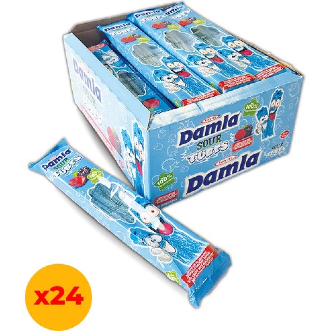 Tayaş Damla Sour Tubes Licorice Ahududu-Böğürtlenli Jel Şeker Poşet 30 Gr X 24 Adet Kutulu