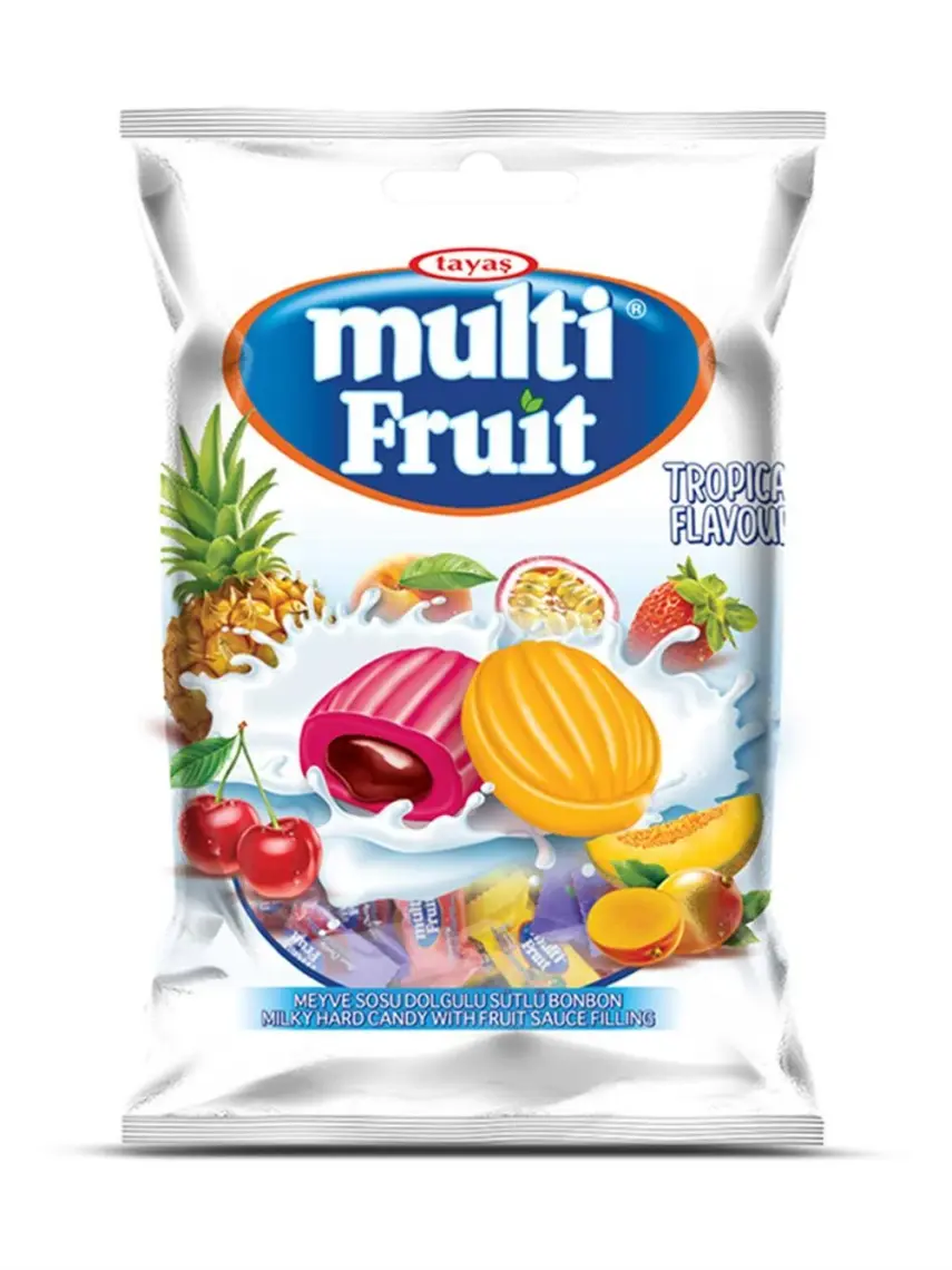 Tayaş Multi Fruit Karışık Meyveli Sert Şeker 1000 gr (1 Poşet)