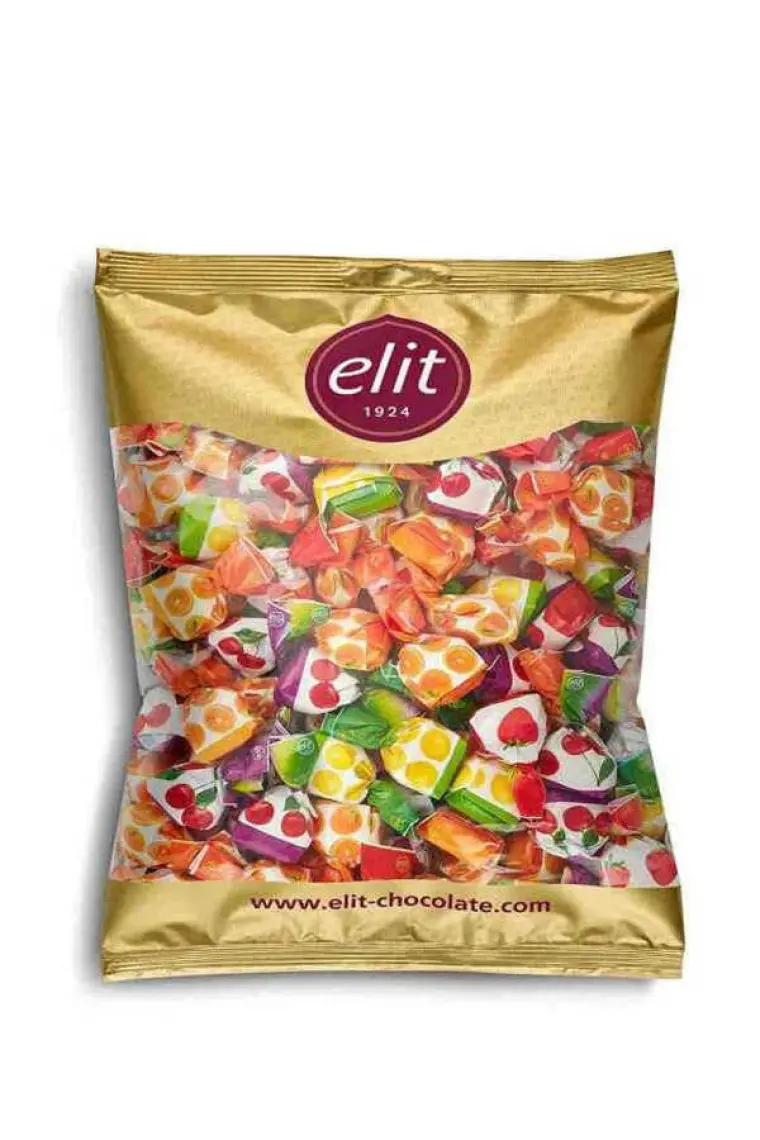 Elit Karışık Meyve Dolgulu Bonbon Şeker 1kg Glutensiz