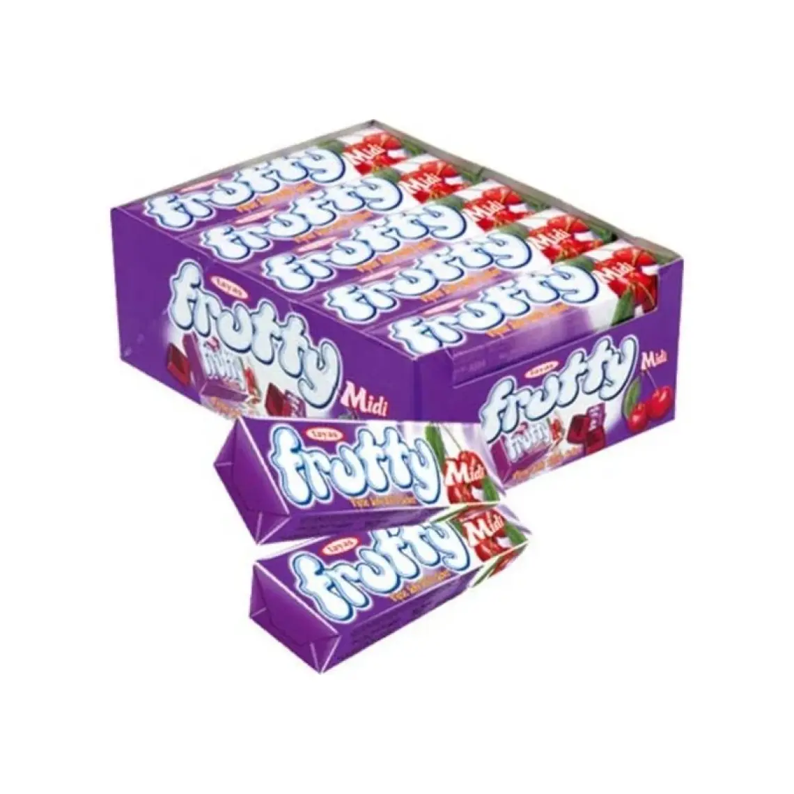 Tayaş Frutty Midi Vişneli Yumuşak Şeker 20 Gr X 24 Adet Kutulu