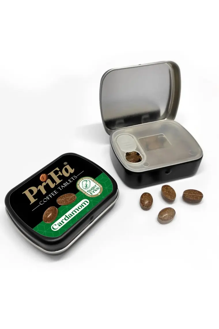 Prifa Coffee Tablets, Kakule Kahve, Şekersiz Gerçek Kahve, Şeker Ilavesiz Emilebilir Kahve Tablet