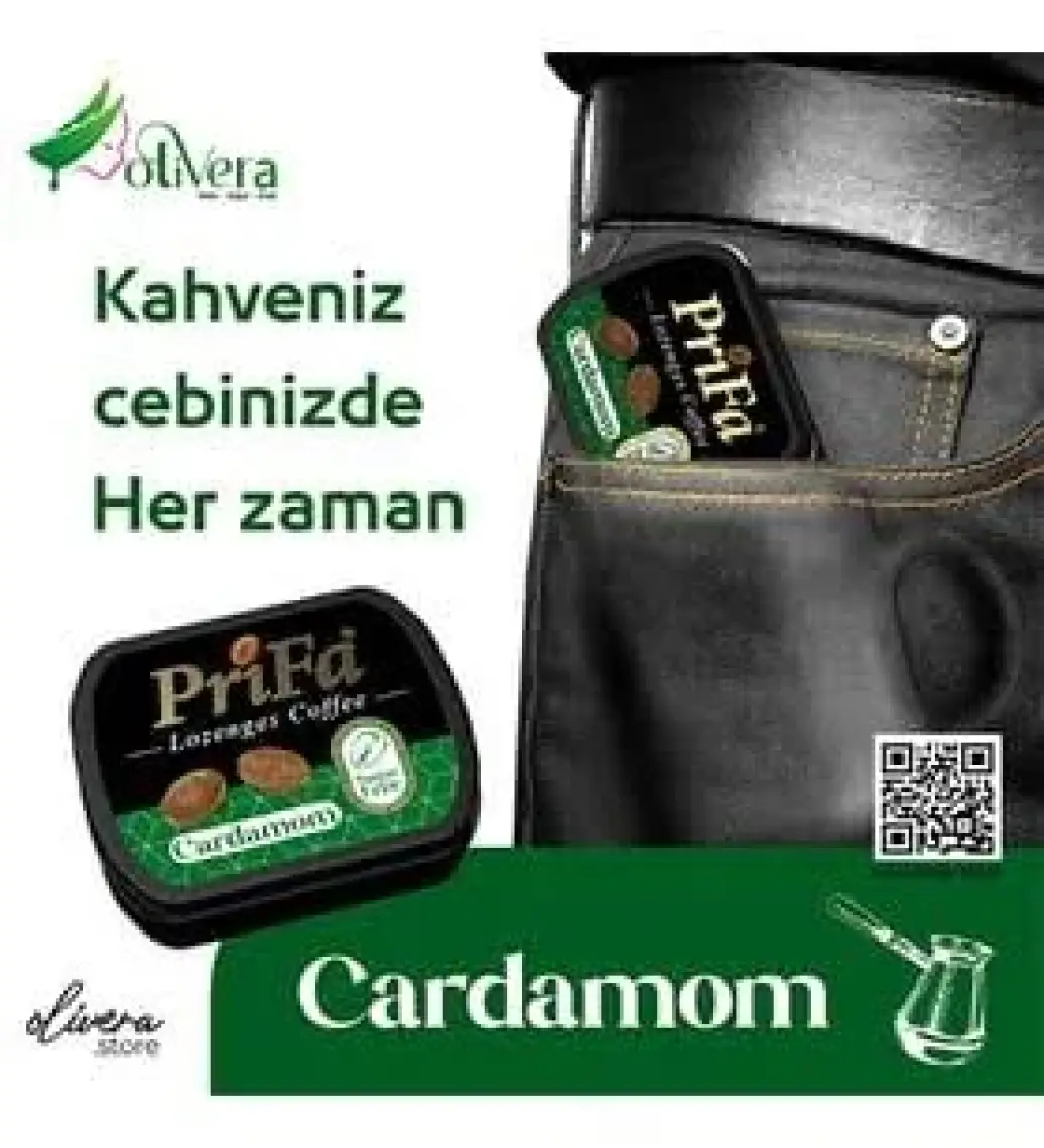 Prifa Coffee Tablets, Kakule Kahve, Şekersiz Gerçek Kahve, Şeker Ilavesiz Emilebilir Kahve Tablet