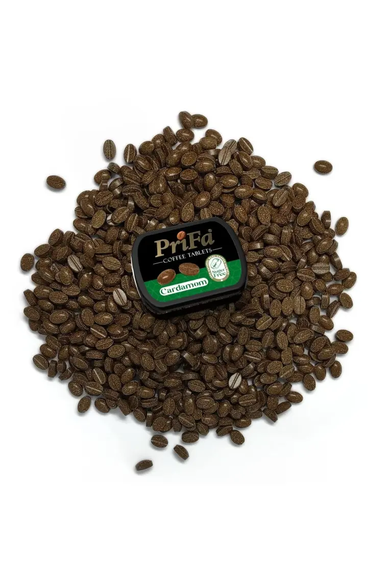 Prifa Coffee Tablets, Kakule Kahve, Şekersiz Gerçek Kahve, Şeker Ilavesiz Emilebilir Kahve Tablet