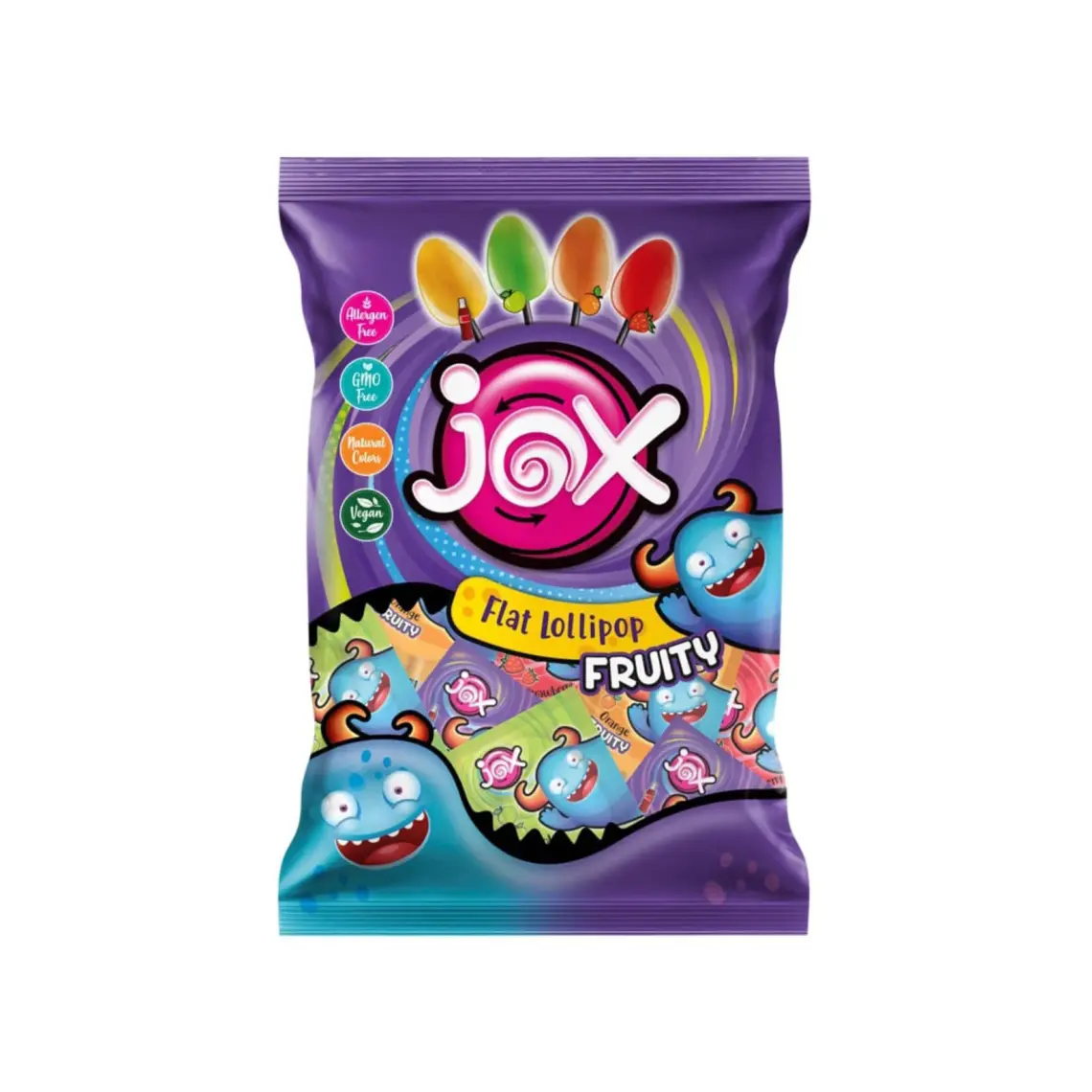 Jox Yassı Meyve ve Kola Aromalı Lolipop 25'li Paket 25 G