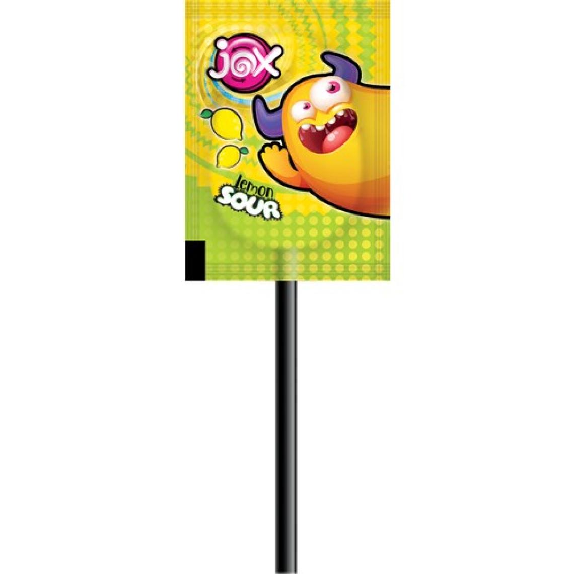 Jox Yassı Sour - Vişne, Limon, Elma, Şeftali Aromalı Ekşili Yassı Lolipop Şekerleme (8 gr x 120 Adet)