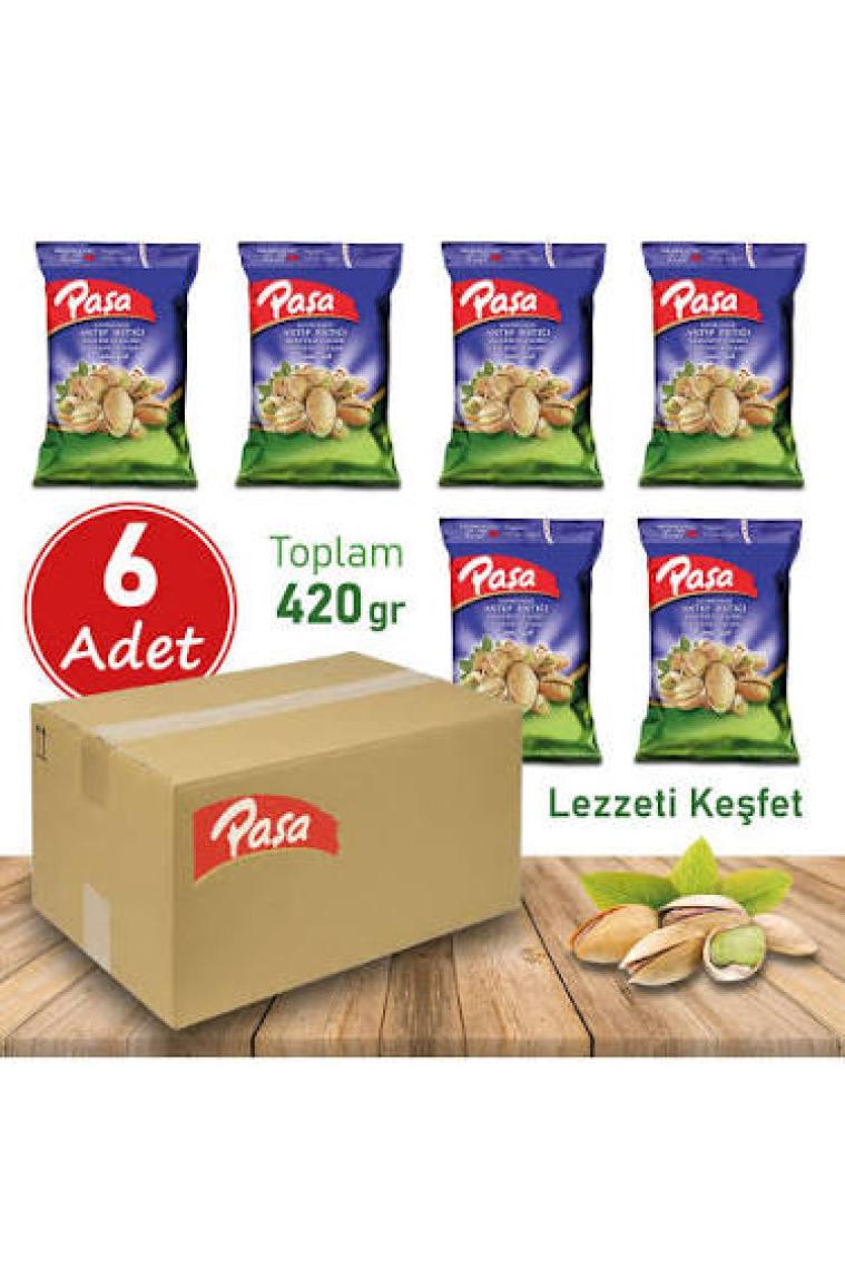 Paşa Kuruyemiş Kavrulmuş Antep Fıstığı 70 gr X 6 Adet (420 gr)