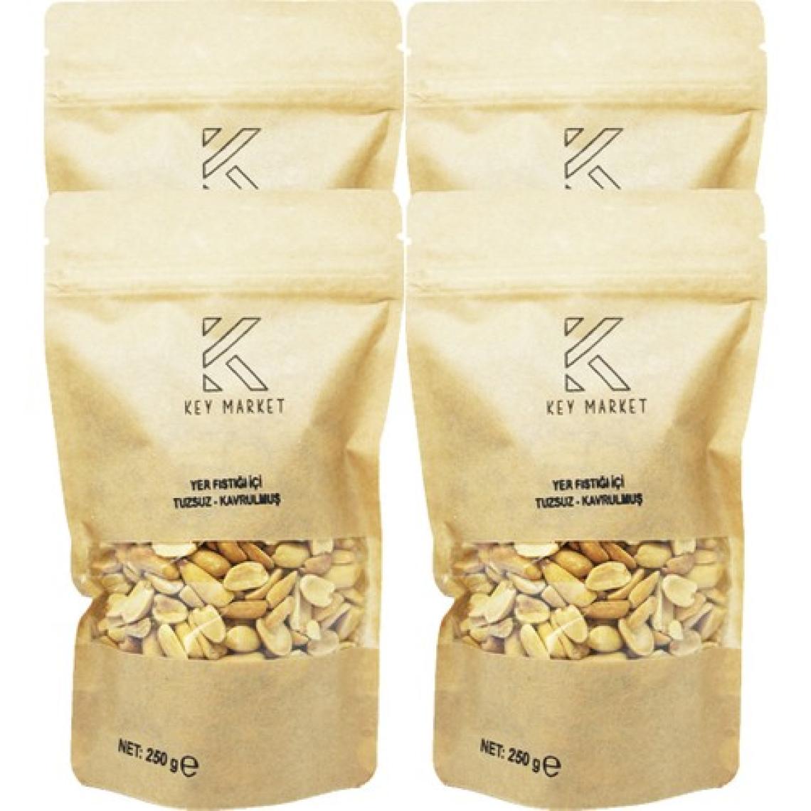 Key Market 1 kg Tuzsuz, Soyulmuş, Doğal Çifte Kavrulmuş Yer Fıstığı