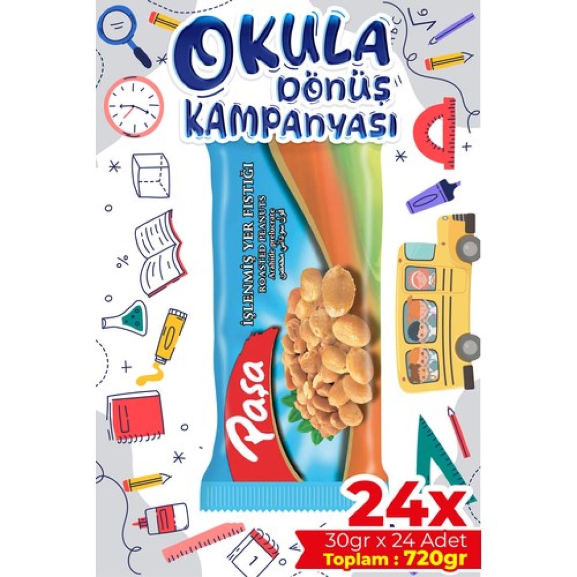 Paşa Kuruyemiş İşlenmiş Yer Fıstığı 30 gr x 24 Adet (720 gr)