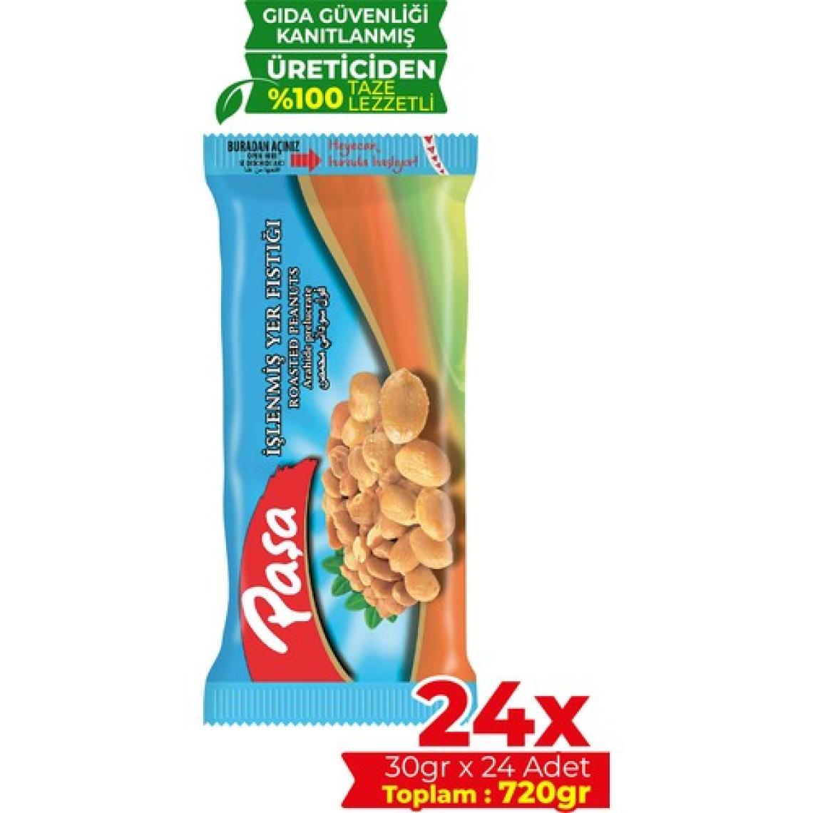Paşa Kuruyemiş İşlenmiş Yer Fıstığı 30 gr x 24 Adet (720 gr)