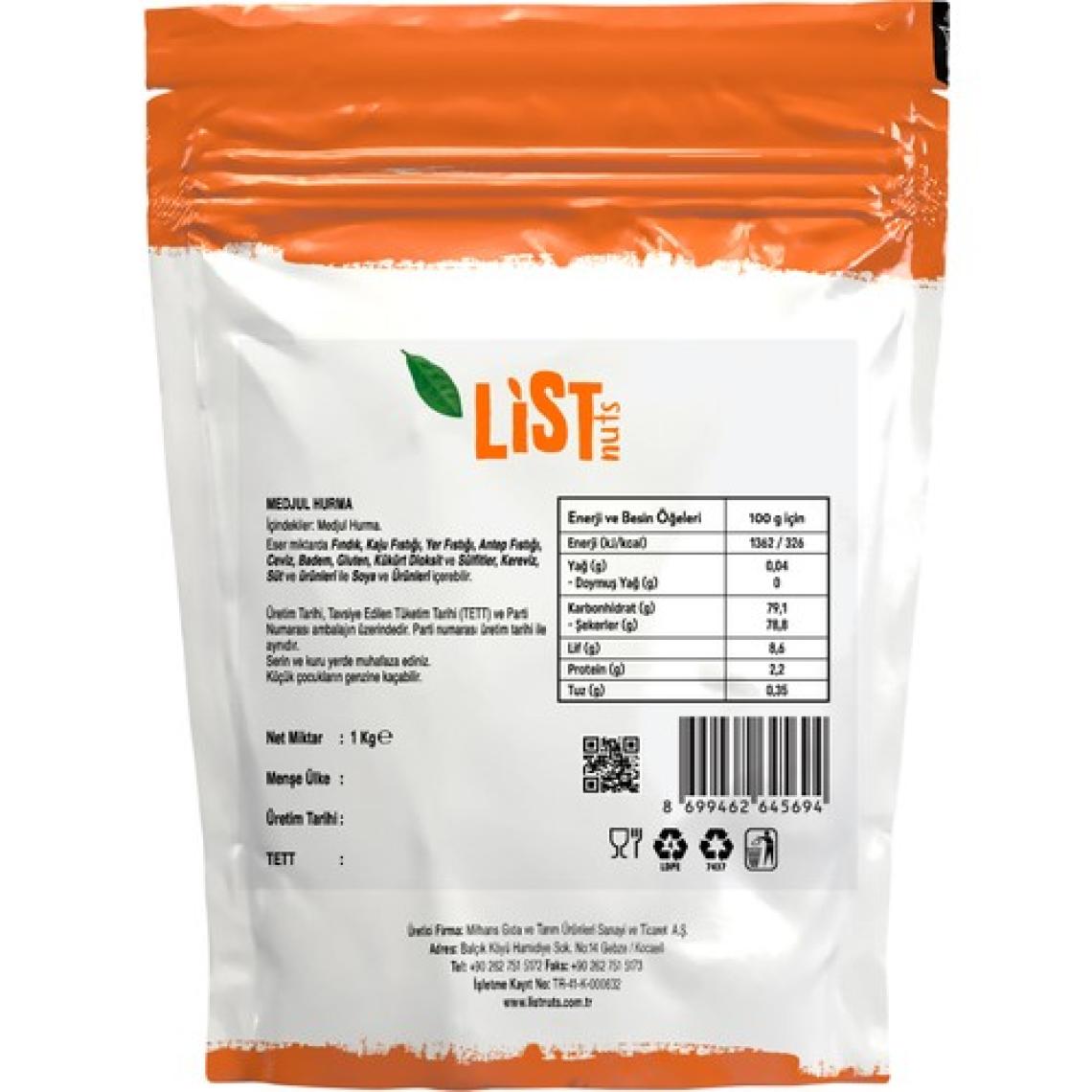 List Nuts Medjoul Hurma 1 kg