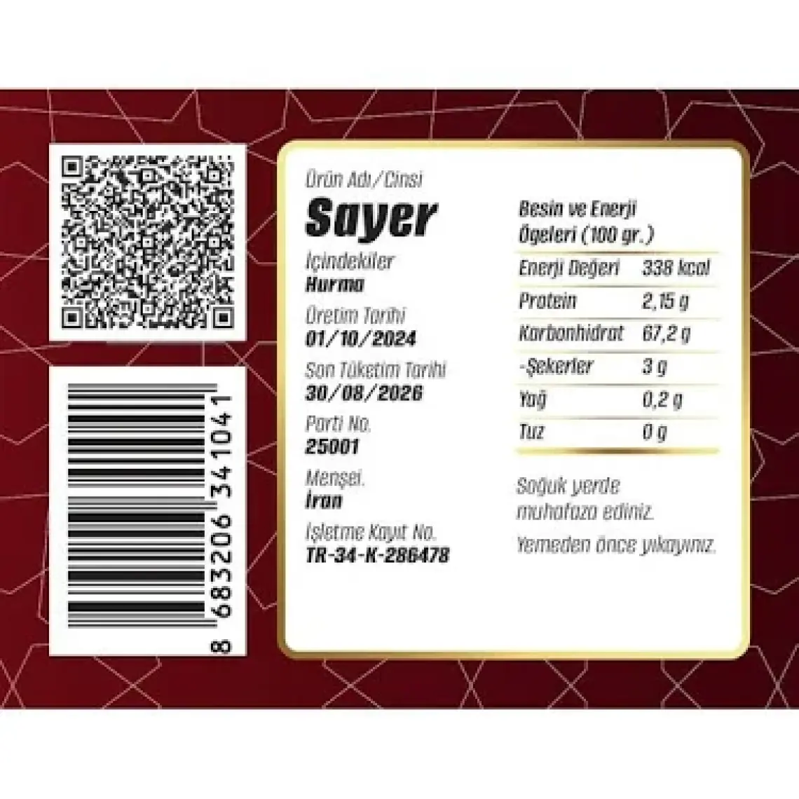 Safter Sayer Hurma 4 kg