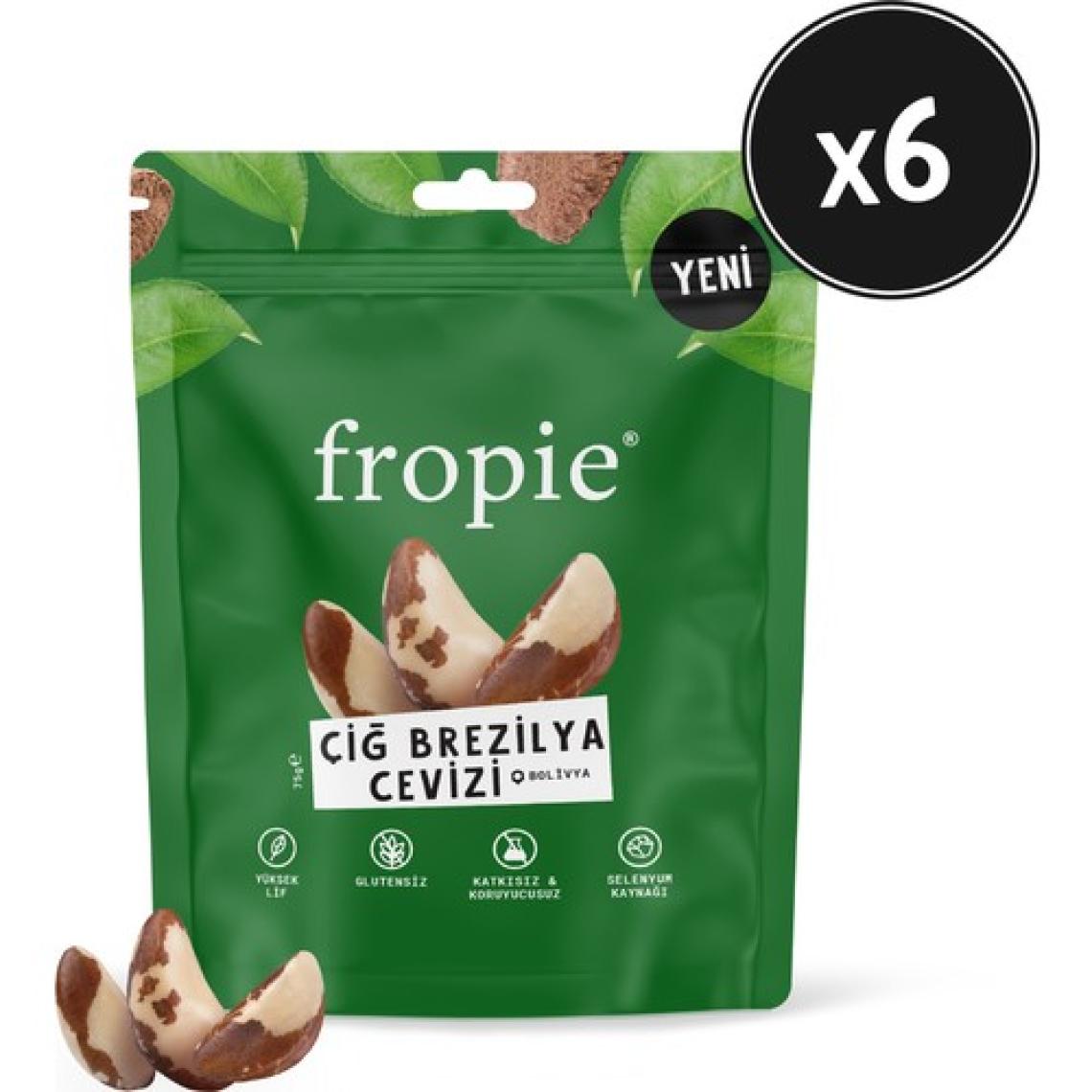 Fropie Çiğ Brezilya Cevizi 75 gr x 6 Adet