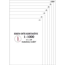 Eren A4 Numaralı Kağıt 1-1000 / 80 Gr