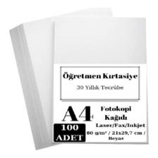 A4 80 G/m² 100 Ad. Beyaz Fotokopi Kağıdı (1 Paket)