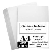 A4 Fotokopi Kağıdı 200'LÜ Paket 80 gr