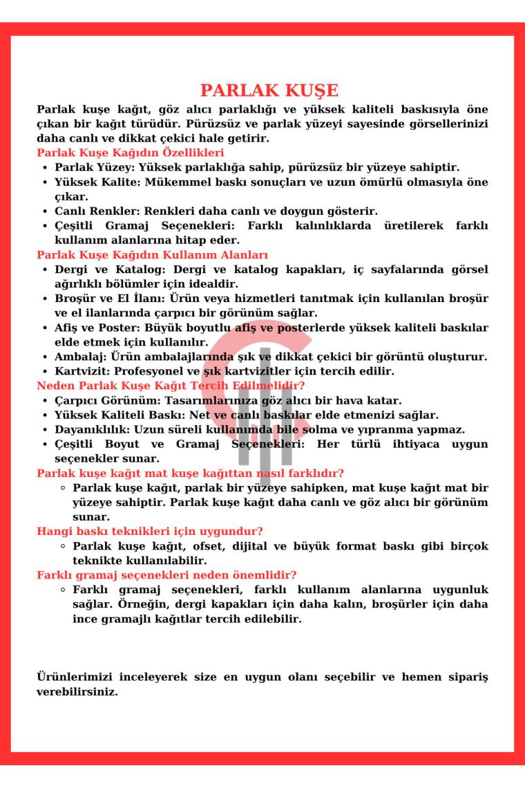 Çözüm Kağıt Parlak Kuşe 170 gr A4 16 Adet