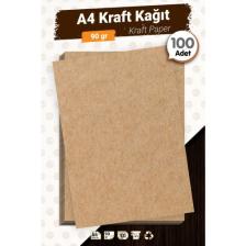 A4 Saman Kağıt  Kraft Kağıt 90 gr 100 Adet