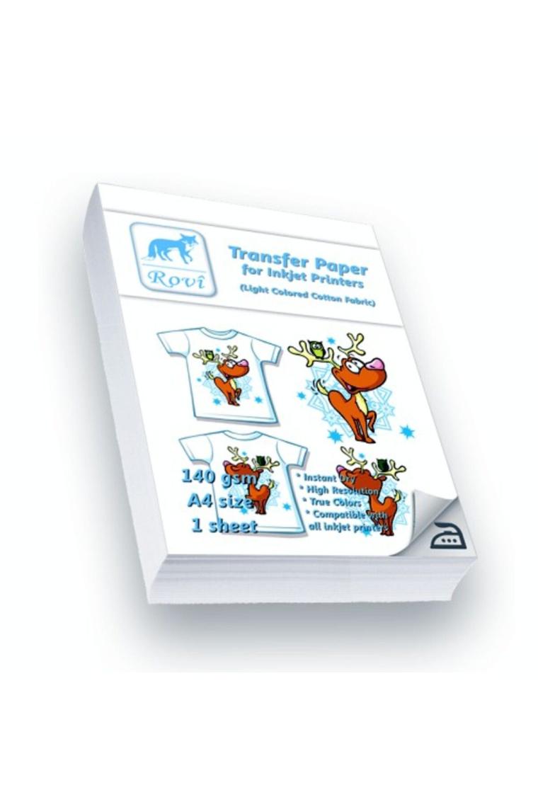 Rovi Transfer Kağıdı (AÇIK RENK PAMUKLU KUMAŞ) - 140gsm - 1yp - A4