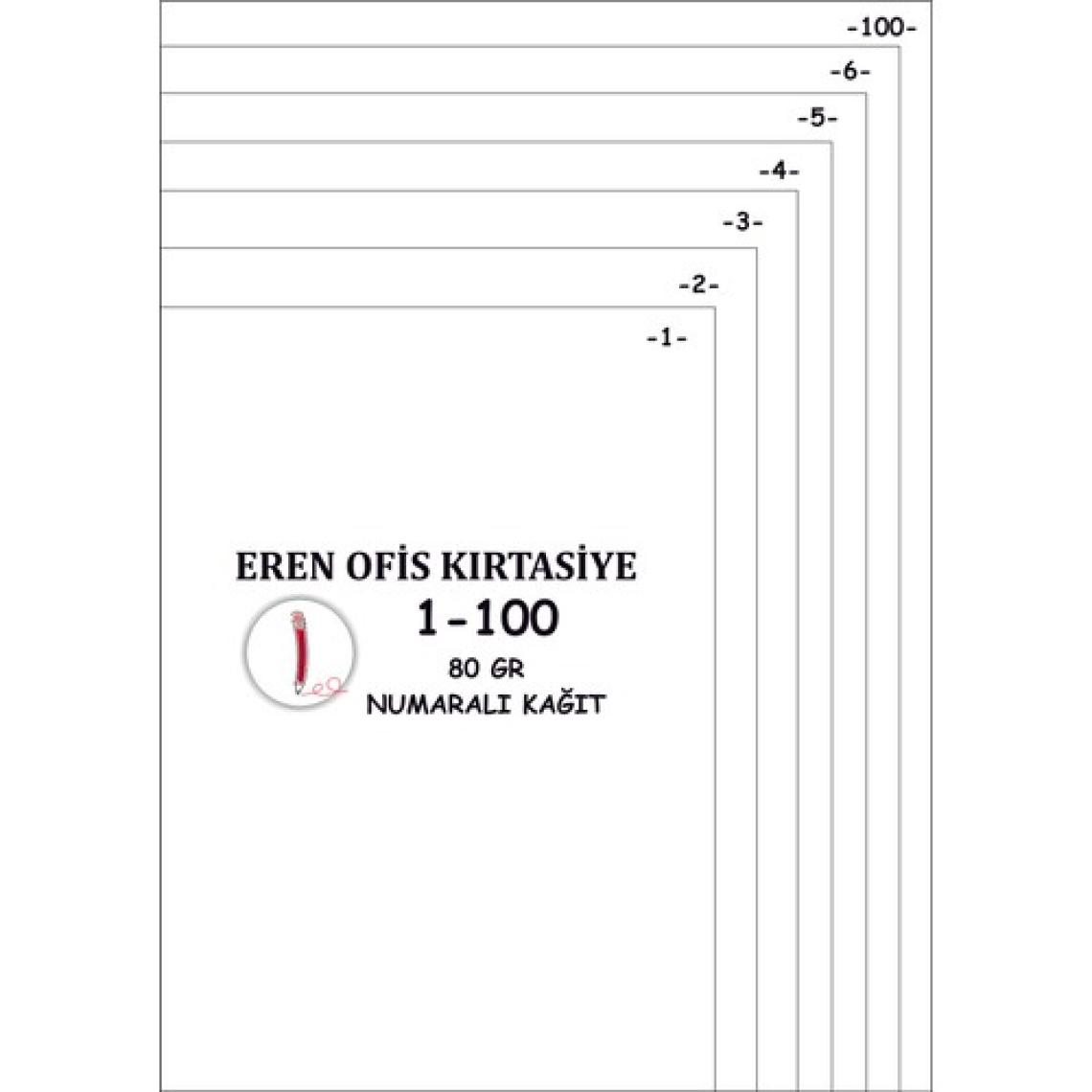 Eren A4 Numaralı Kağıt 1-100 / 80 Gr