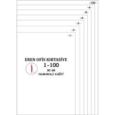 Eren A4 Numaralı Kağıt 1-100 / 80 Gr