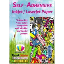 Emek Yapışkanlı Sticker Kağıt A4 Inkjet ve Laser 120 Gr/m² 100'LÜ