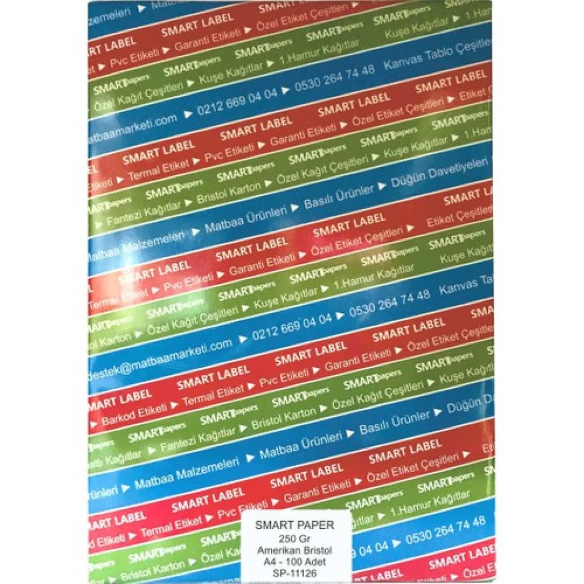 Smart Paper Amerikan Bristol Karton A4 100'lü 250 gr
