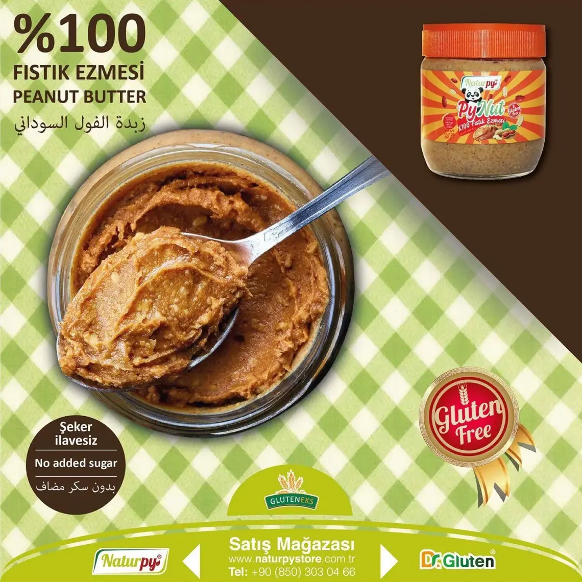 Pynut %100 Fıstık Ezmesi 360 gr Şekersiz ve Glutensiz