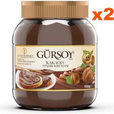 Gürsoy Kakaolu Fındık Kreması Cam Kavanoz 700 G x 2 Adet