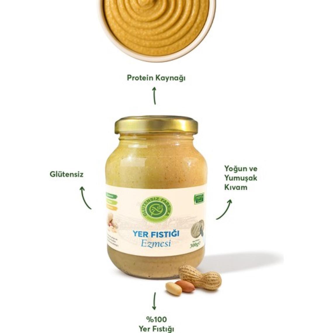 Glütensiz Fabrika Glütensiz %100 Yer Fıstığı Ezmesi 300 g
