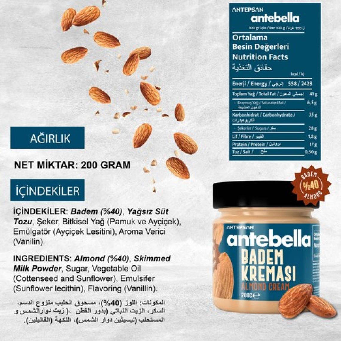 Antebella 3'lü Krema Paketi (Antep Fıstığı, Badem, Fındık)