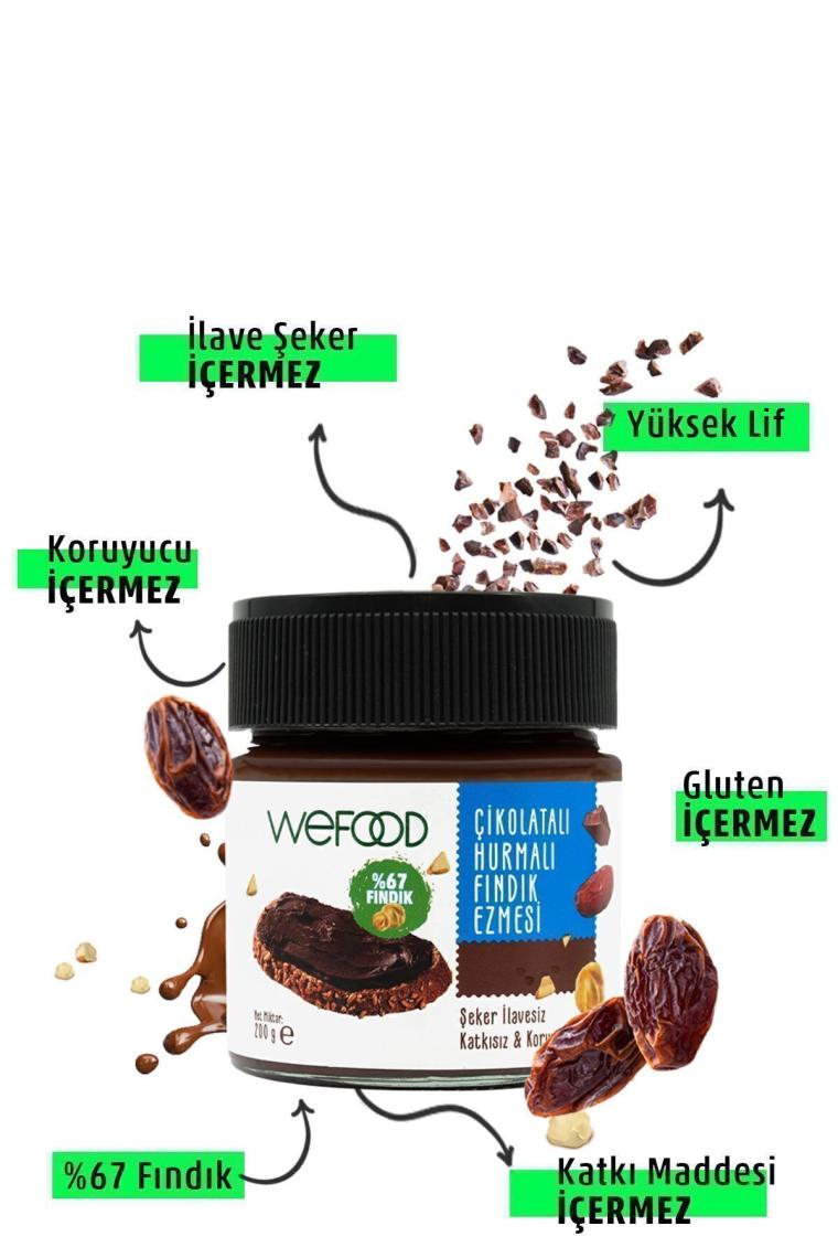 Çikolatalı Hurmalı Fındık Ezmesi (Şekersiz, Katkısız) 200 gr